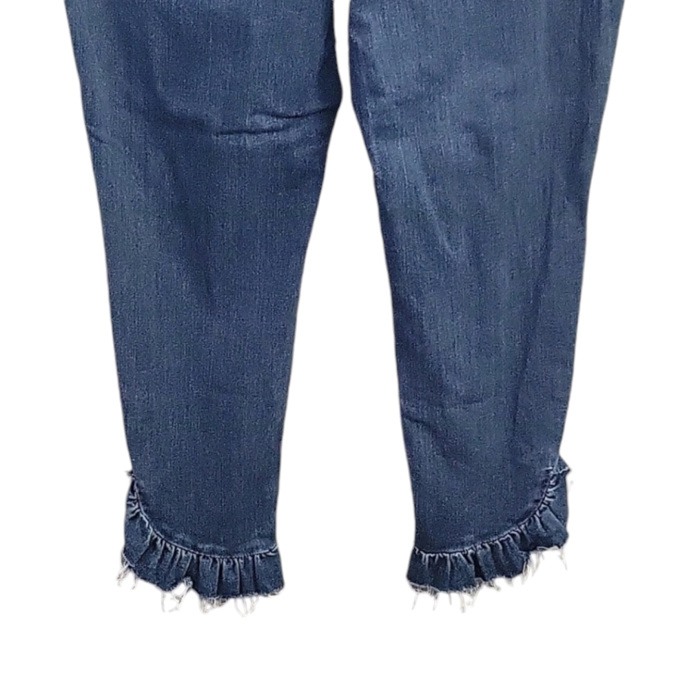 Lane Bryant Mid Rise Super Stretch Skinny Jeans w Petaled Distressed Hem Size 16 - Picture 9 of 10